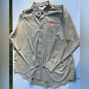 Van Heusen Beige Cotton-Blend Hooters Long Sleeve Shirt